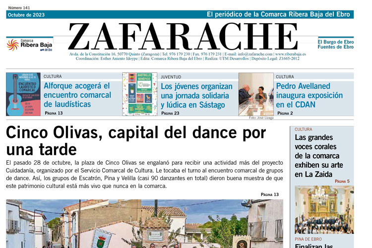Portada de zafarache mes de octubre de 2023