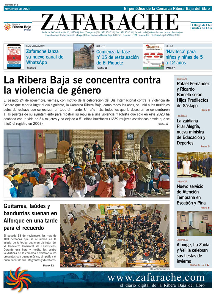 Portada Zafarache mes de noviembre 2023