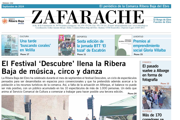 Portada Zafarache mes de septiembre