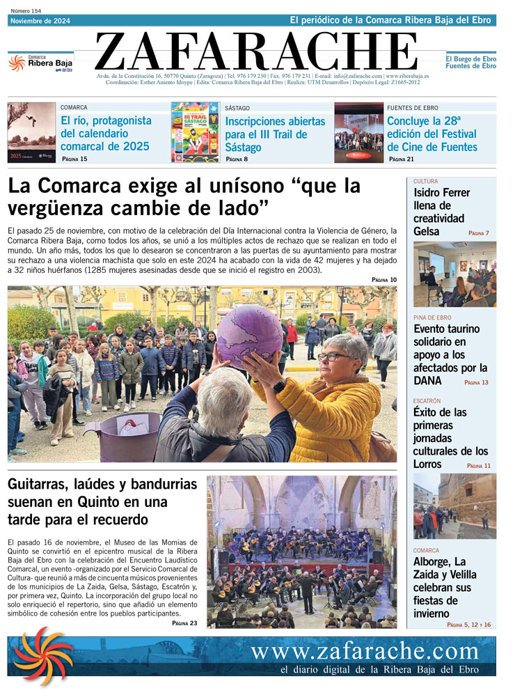 Zafarache mes de noviembre de 2024