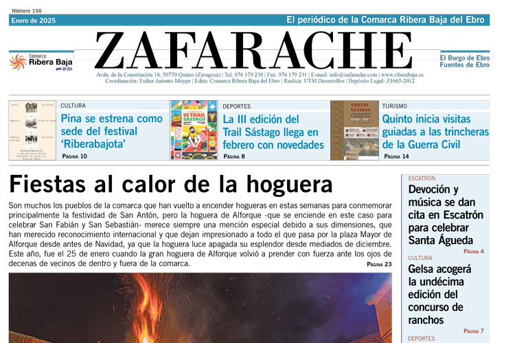 Portada Zafarache mes de enero de 2025