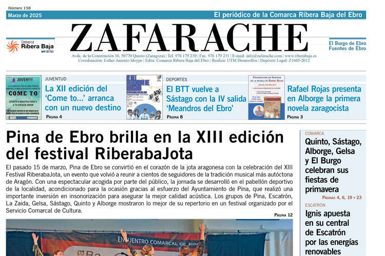 Portada Zafarache mes de marzo 2025