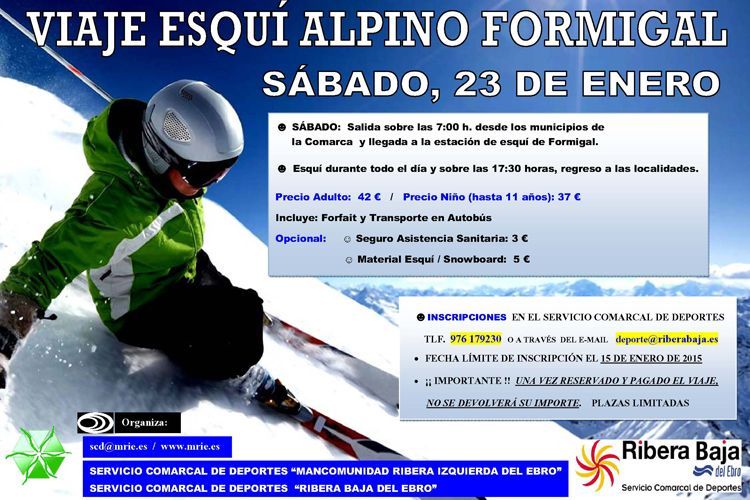Cartel del viaje de esquí a Formigal