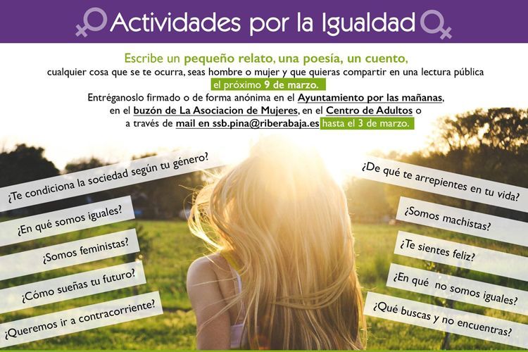 Cartel de la actividad por la igualdad