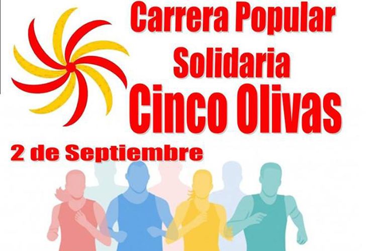 Cartel carrera solidaria Cinco Olivas 2017