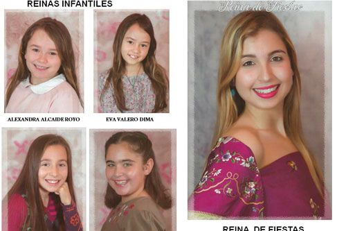 Reina de las fiestas y damas infantiles de Escatrón 2018