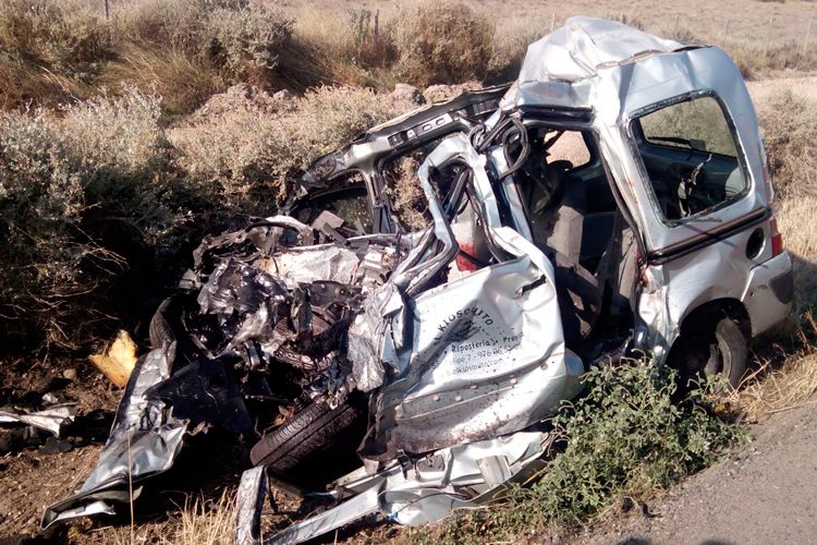 Imagen del accidente ocurrido en la N-II a su paso por Pina de Ebro