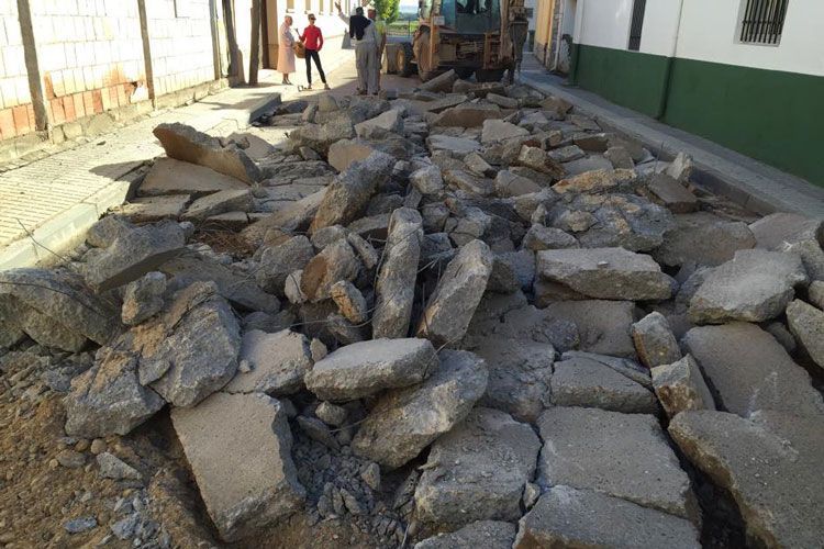 Obras en la calle Tranqueta de Quinto