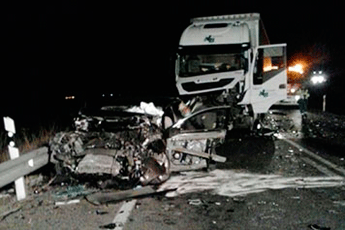 Imagen del accidente de Quinto ocurrido en la N-232