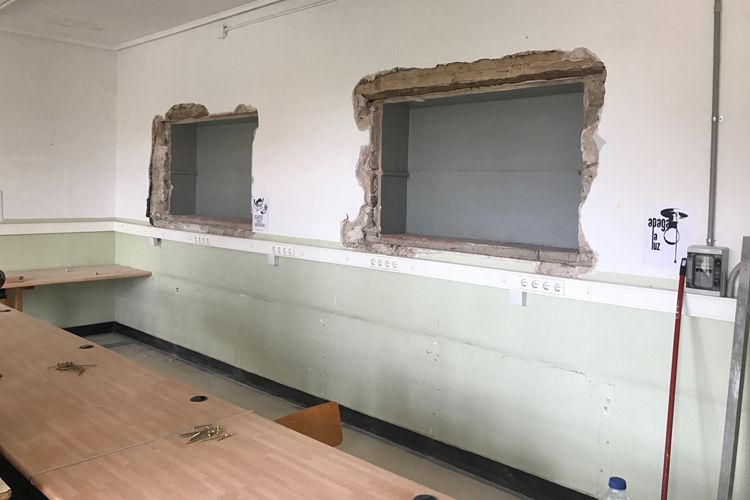 Obras en el colegio de Quinto