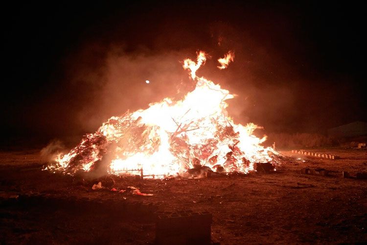 Hoguera de San Antón en Sástago 2017