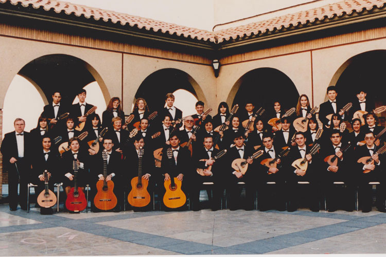 Orquesta laudística de Sástago en los años 80. Autor foto: Ricardo Barceló