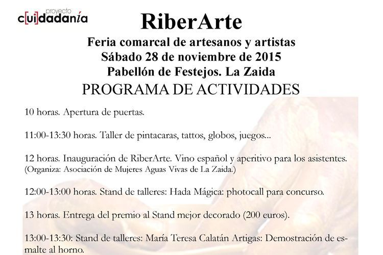 RiberArte contará en La Zaida con un programa de actividades para todos lo públicos