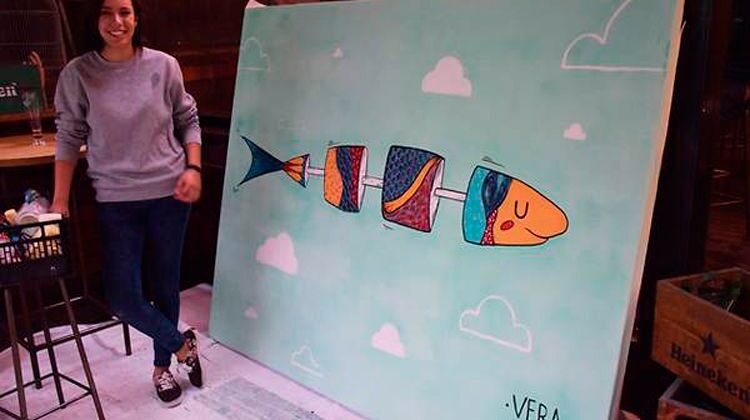 La sastaguina Vera Galindo, finalista en el II concurso nacional de pintura Street Art & Food