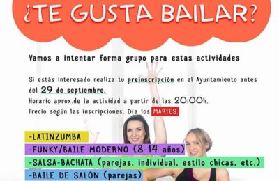 Últimos días para preinscribirse en los cursos de baile en Pina
