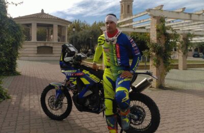 El ganador de la primera etapa del Dakar 2017, Joan Pedrero, en Pina