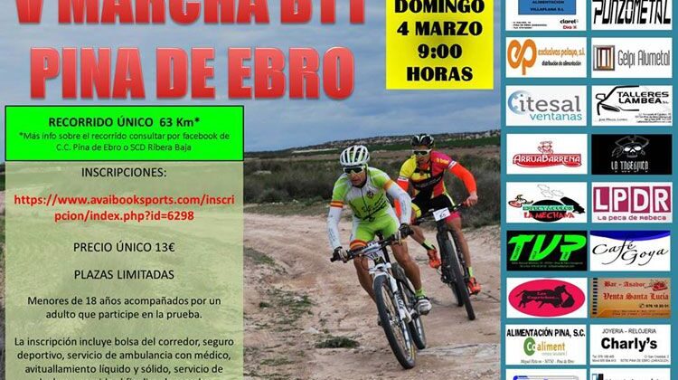 Apúntate a la salida BTT de Pina de Ebro