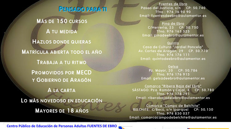 Novedades en las aulas mentor de Educación de Adultos