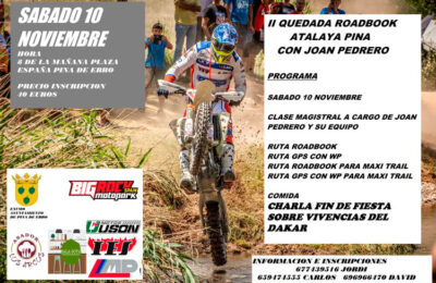 El piloto Joan Pedreró participará en la II quedada Road Book de Pina