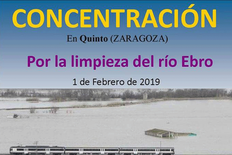El 1 de febrero, concentración en Quinto por la limpieza del Ebro