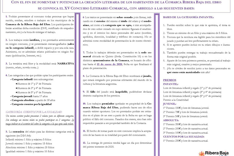 Últimos días para presentar relatos al concurso literario comarcal