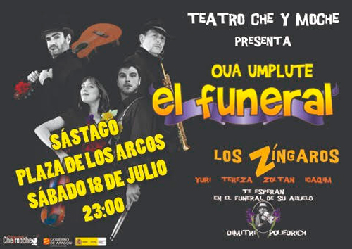 Teatro Che y Moche lleva a Sástago su cómico funeral
