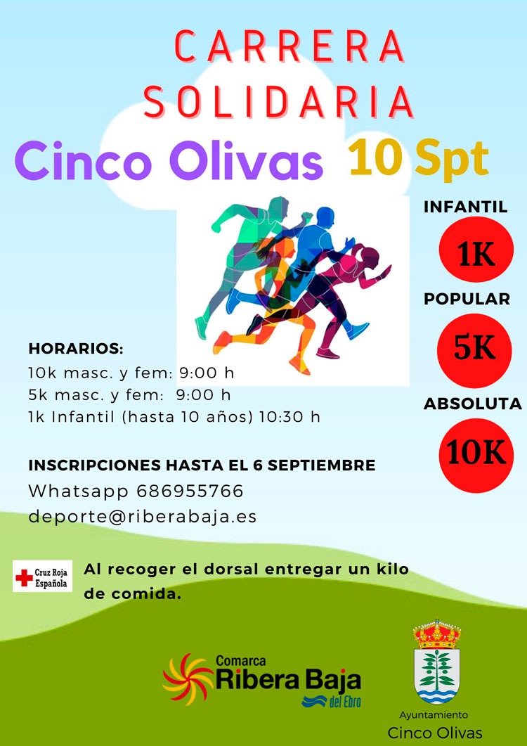Nueva edición de la carrera solidaria de Cinco Olivas