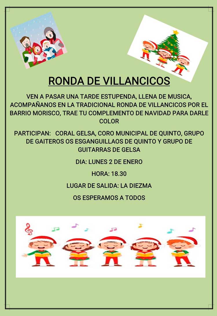 El 2 de enero, ronda de villancicos en Gelsa