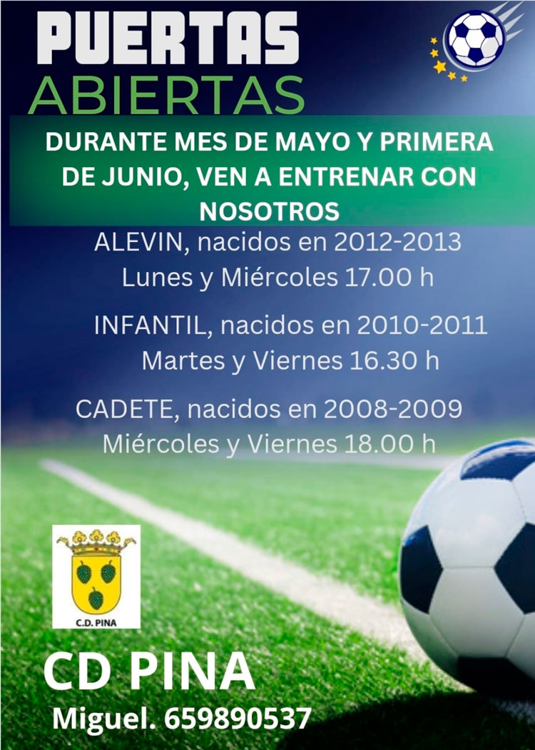 El Club Deportivo Pina busca jugadores para la próxima temporada