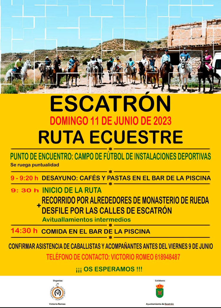 El Ayuntamiento de Escatrón y Víctor Romero organizan una ruta ecuestre