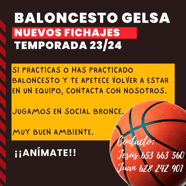 El Club Baloncesto Gelsa busca jugadores