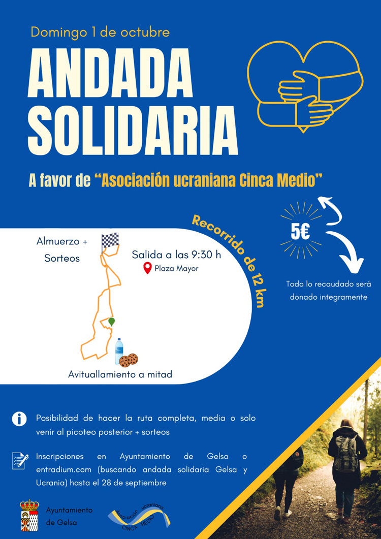 Gelsa organiza una andada solidaria en beneficio del pueblo ucraniano