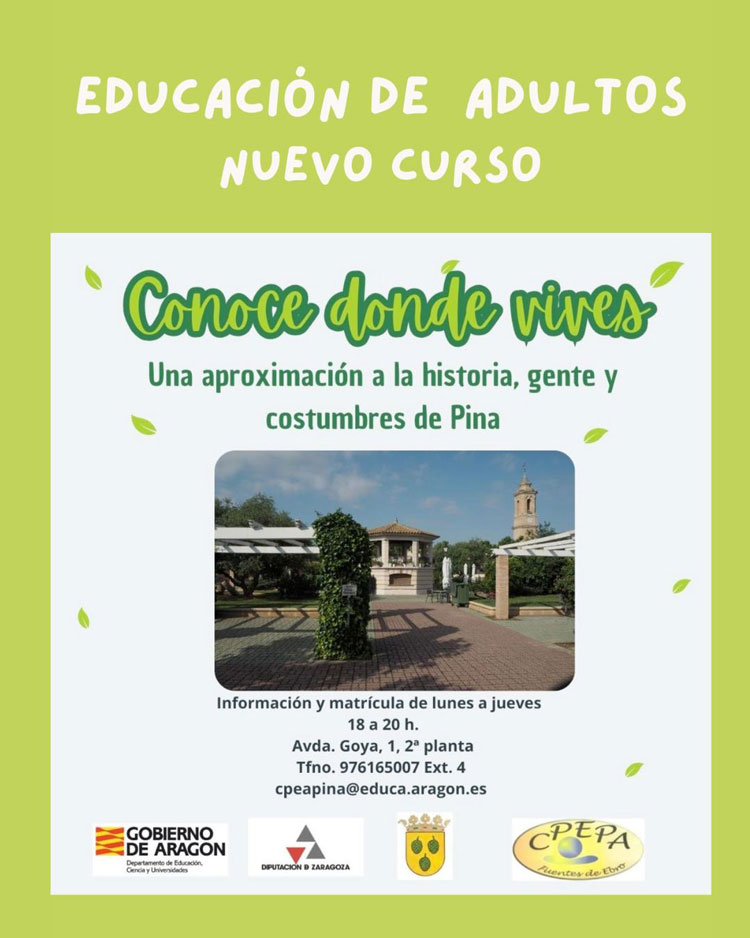 Educación de Adultos oferta un nuevo curso para conocer Pina