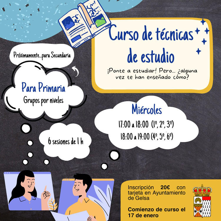 Curso de técnicas de estudio para alumnos de Primaria en Gelsa