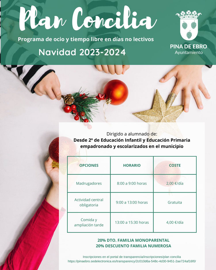 Último día para apuntarse al Plan Concilia Pina