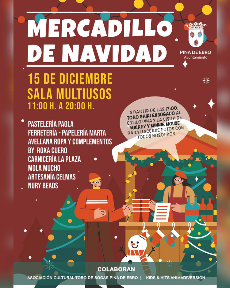 Pina celebrará su Mercadillo de Navidad con actividades para toda la familia
