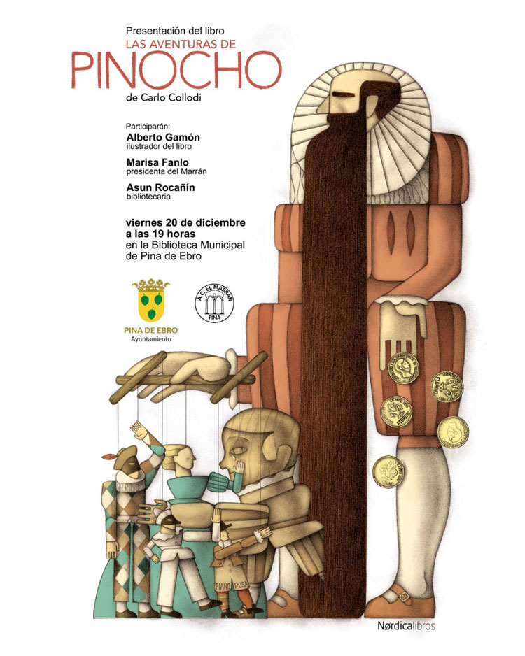 Alberto Gamón presenta en Pina de Ebro su edición ilustrada de ‘Las aventuras de Pinocho’