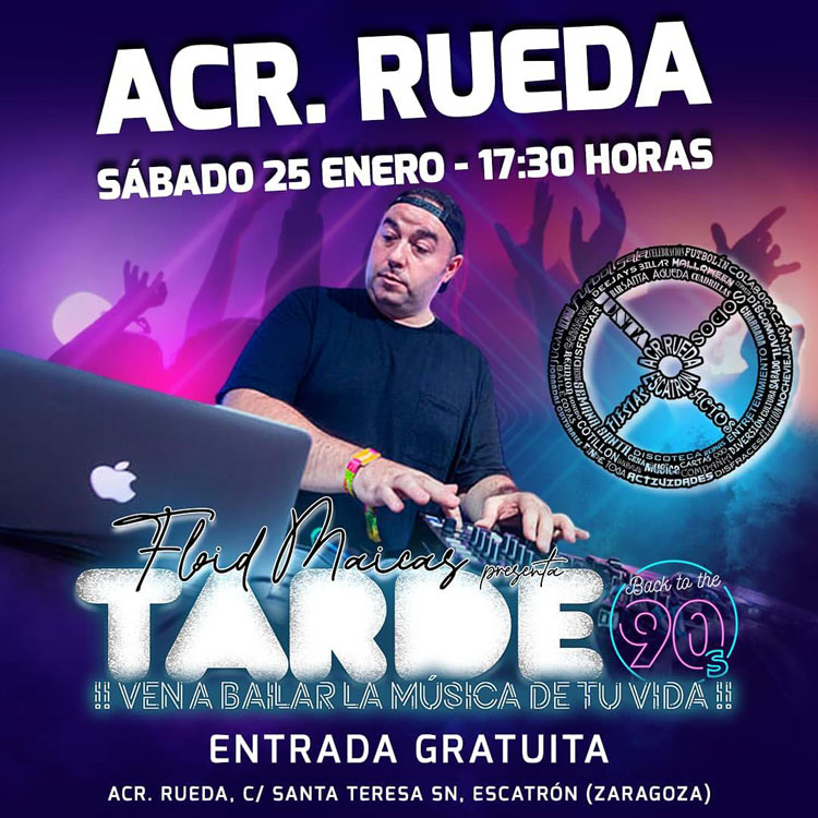 Escatrón calienta motores para las fiestas con un tardeo 90s en la Asociación Rueda