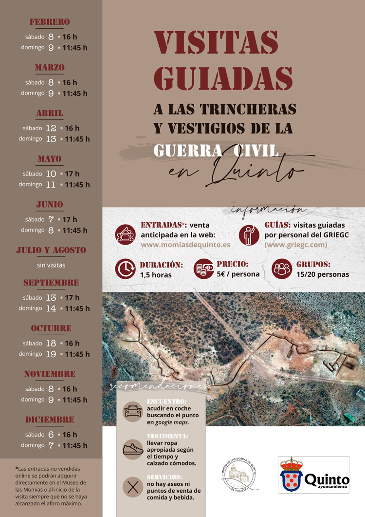 Quinto inicia visitas guiadas a las trincheras de la Guerra Civil