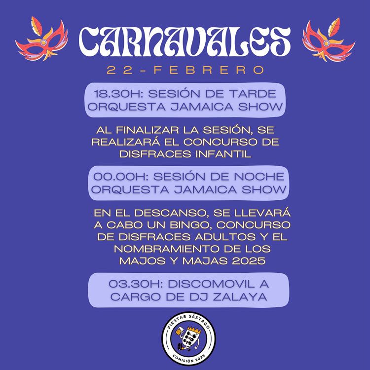 Este sábado, ritmo, disfraces y elección de los Majos y Majas 2025 en el carnaval de Sástago