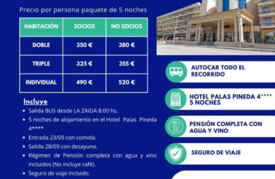 La Asociación de la Tercera Edad de La Zaida organiza dos viajes de ocio