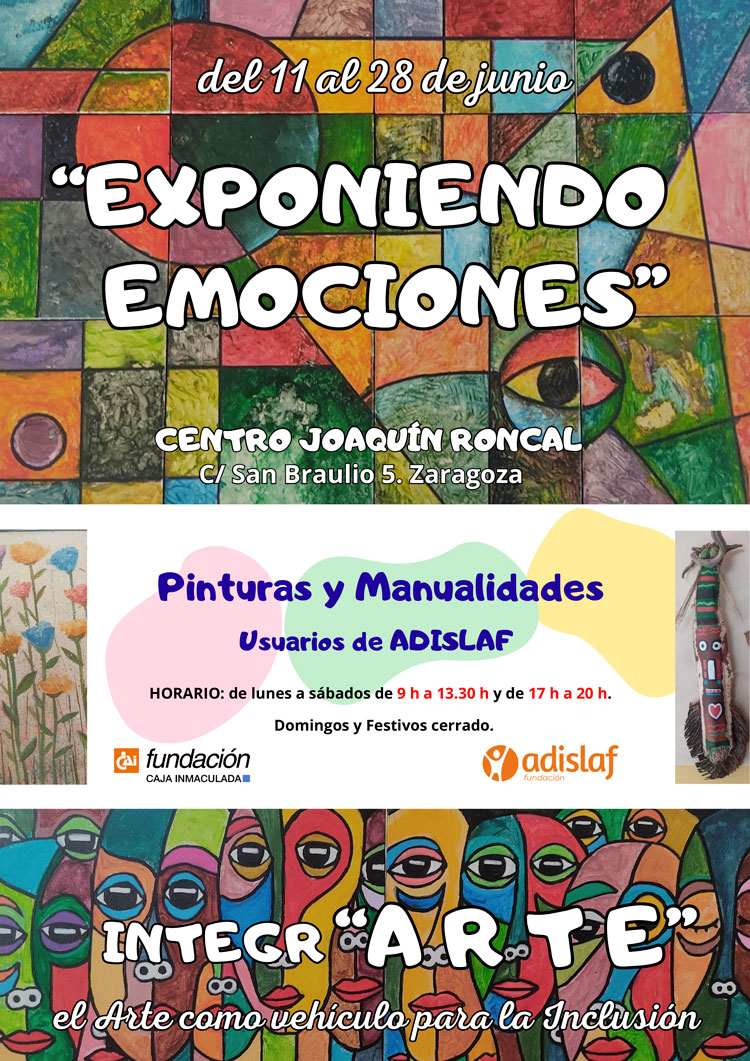 La exposición ‘Exponiendo emociones’ mostrará en Zaragoza las obras artísticas de usuarios de Adislaf