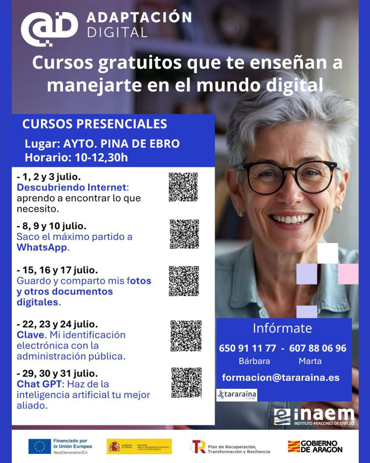 Pina ofrece en julio cursos gratuitos para mejorar las competencias digitales