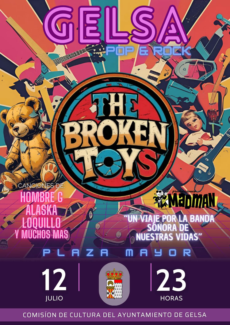 La Plaza Mayor de Gelsa acogerá un concierto gratuito de The Broken Toys este sábado