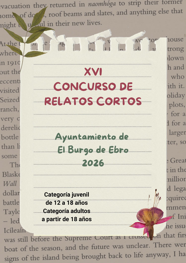 El Burgo de Ebro convoca el XVI Concurso de Relatos Cortos con premios de hasta 450 euros