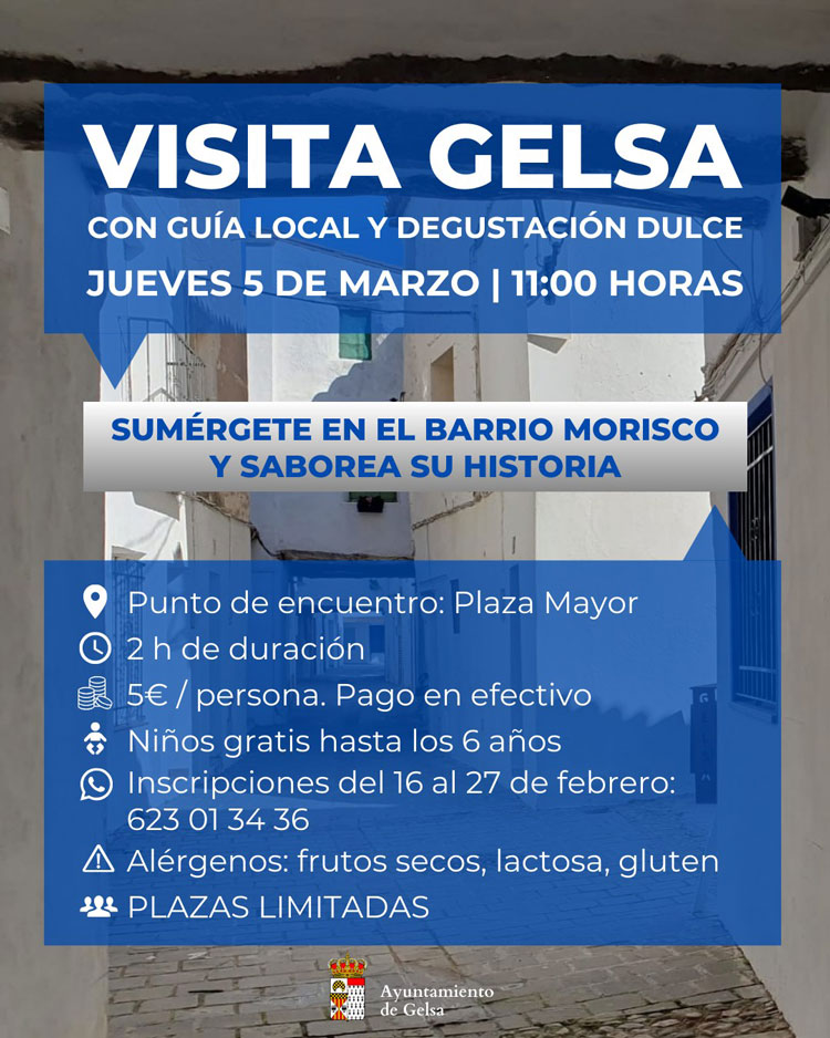 Gelsa propone una visita guiada por el barrio morisco con degustación dulce el 5 de marzo