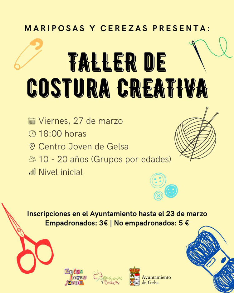 Gelsa organiza un taller de costura creativa para jóvenes en el Centro Joven
