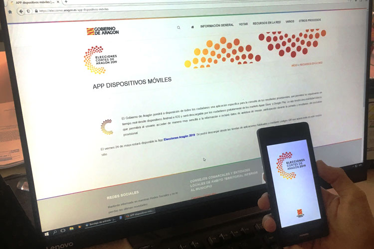 Los ciudadanos podrán seguir los resultados provisionales en la app ‘Elecciones Aragón 2019’