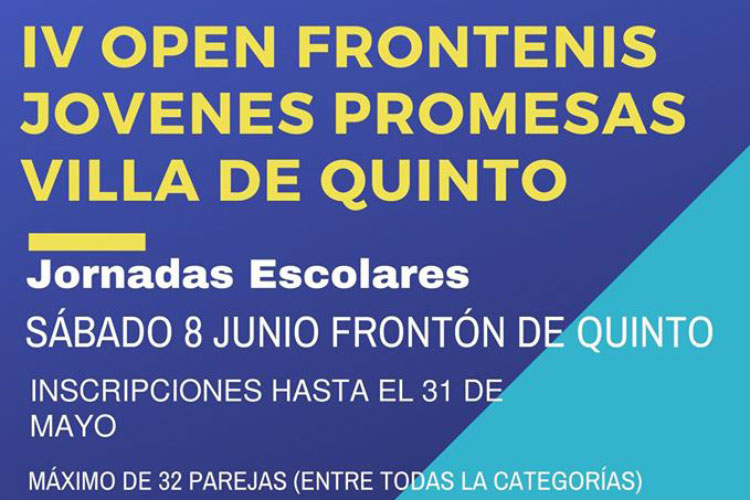 Este sábado, IV Open Frontenis Jóvenes Promesas Villa de Quinto