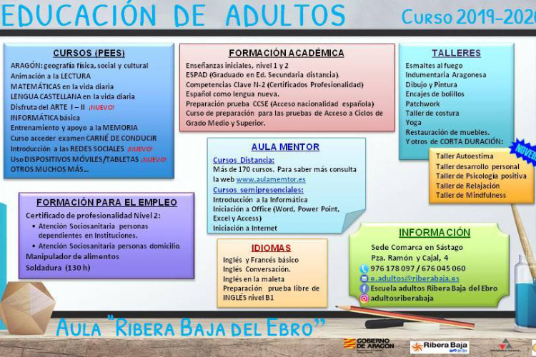 El aula de adultos ‘Ribera Baja del Ebro’ abre plazo de matriculación